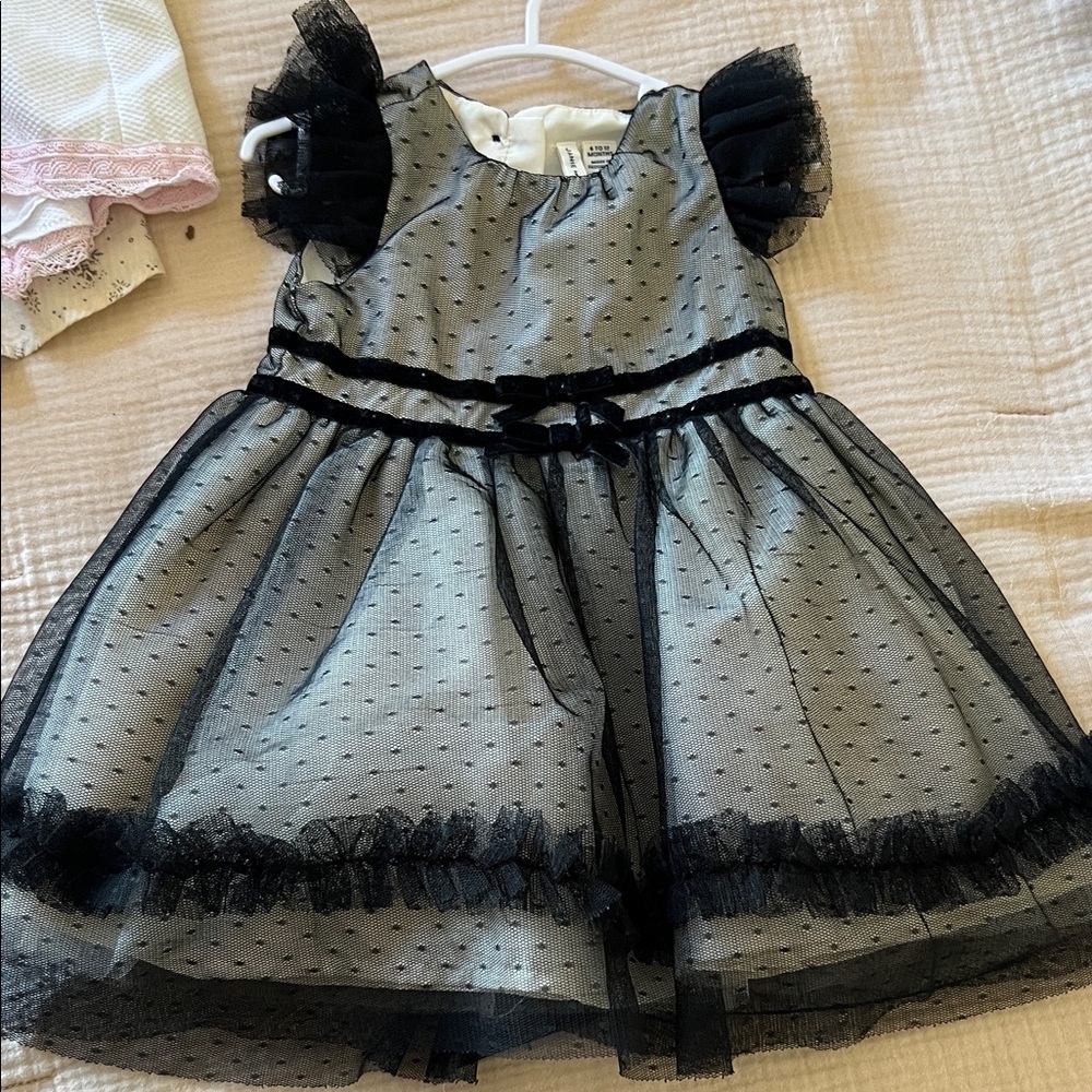 Janie and Jack Black and White Formal Kids Dress